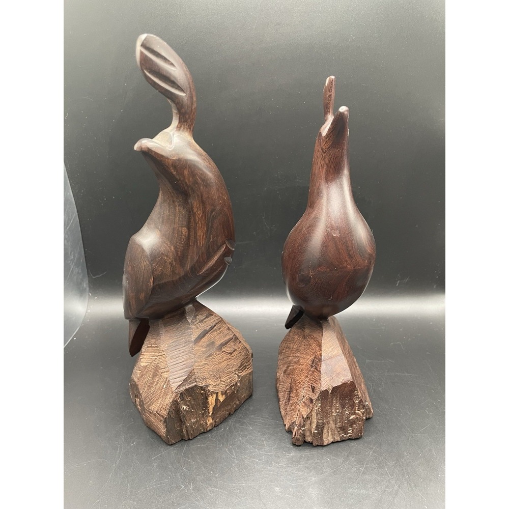 Vtg Pair of Elegant Ironwood Quail Sculptures/Figurines - Picture 6 of 13